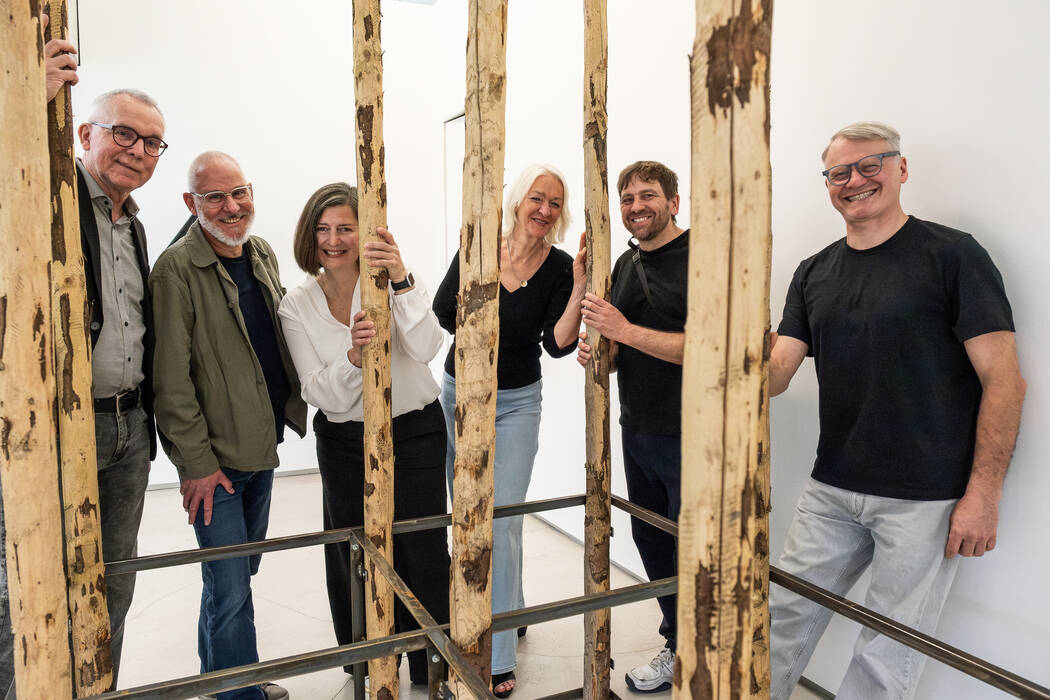 Galerieleiterin Holle Nann, Karl-Heinz Bogner, Oliver Braig, Marc Dittrich, Uwe Keller und Verena Könekamp im Gruppenbild 