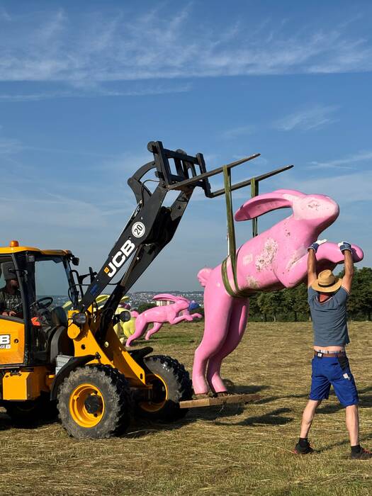 Abtransport der Sitz- und Flitzhasen zur Reparatur